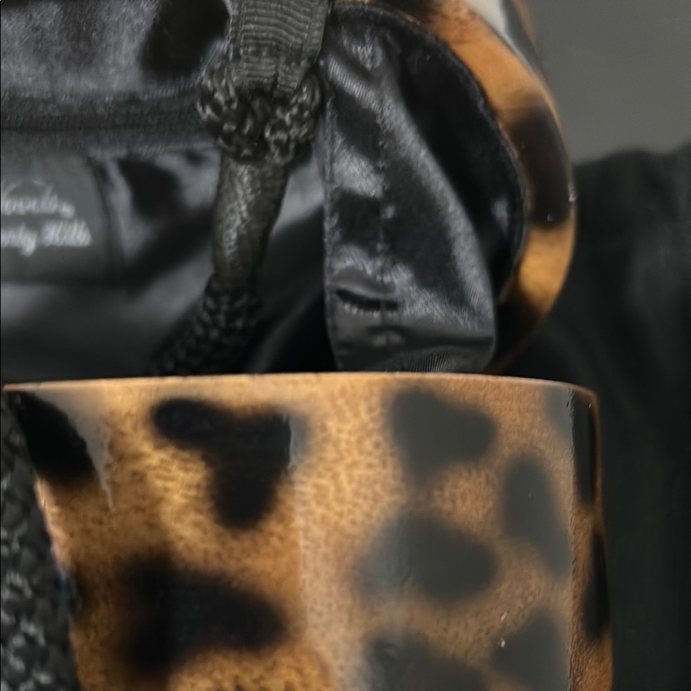 Timmy Woods Brown and Gold Clutch with Leopard Print - Picture 7 of 11